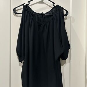Express Black Cold Shoulder Blouse